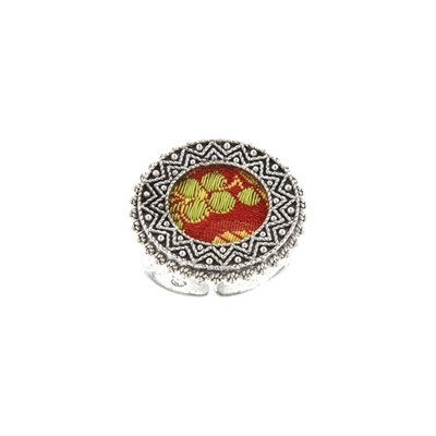 Silver filigree ring with brocade (25 mm)
