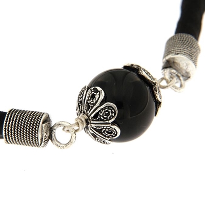 Silk black bracelet with ´Su Coccu´