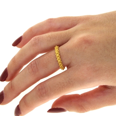 Gold band sardinian wedding ring in sardinian filigree