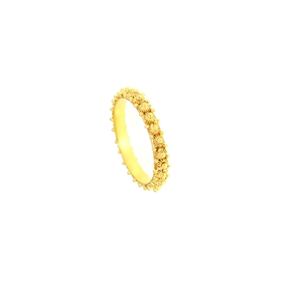 Gold band sardinian wedding ring in sardinian filigree